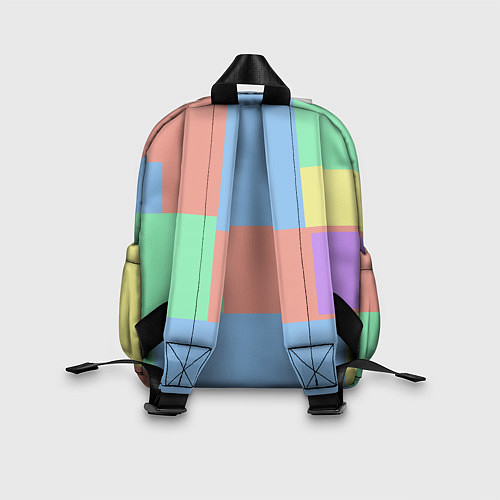 Детский рюкзак Разноцветные квадраты и прямоугольники / 3D-принт – фото 2