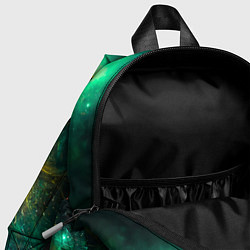 Детский рюкзак Небула в космосе в зеленых тонах - нейронная сеть, цвет: 3D-принт — фото 2