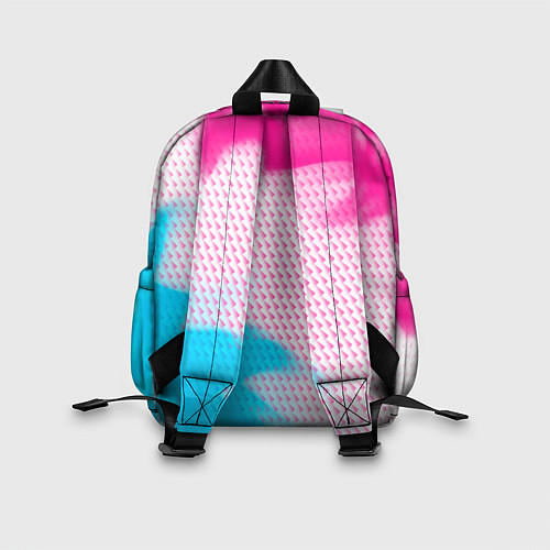 Детский рюкзак Mercedes neon gradient style: надпись, символ / 3D-принт – фото 2