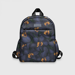 Детский рюкзак Темно-синие цветы, цвет: 3D-принт