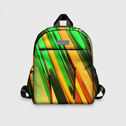 Детский рюкзак Зелёные и оранжевые пластины, цвет: 3D-принт