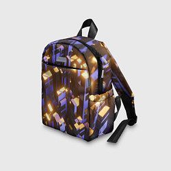 Детский рюкзак Фиолетовые и светящиеся кубы, цвет: 3D-принт — фото 2