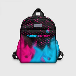 Детский рюкзак Cyberpunk 2077 - neon gradient: символ сверху, цвет: 3D-принт