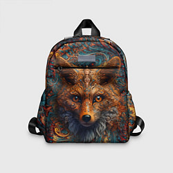Детский рюкзак Морда лисы на фрактальных узорах, цвет: 3D-принт