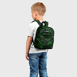 Детский рюкзак Разломы зеленого пламени, цвет: 3D-принт — фото 2