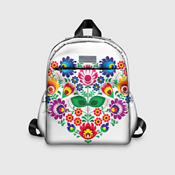 Детский рюкзак Сердце цветочное, цвет: 3D-принт