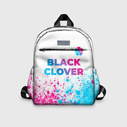 Детский рюкзак Black Clover neon gradient style: символ сверху, цвет: 3D-принт