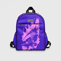 Детский рюкзак Абстрактная розовая рыба и чернильные пятна