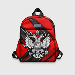 Детский рюкзак Герб РФ - красная органика, цвет: 3D-принт