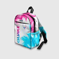 Детский рюкзак Quake neon gradient style: надпись, символ, цвет: 3D-принт — фото 2