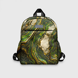 Детский рюкзак Текстура зелёного мрамора, цвет: 3D-принт
