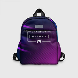 Детский рюкзак Hitman gaming champion: рамка с лого и джойстиком, цвет: 3D-принт