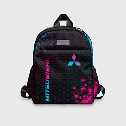 Детский рюкзак Mitsubishi - neon gradient: надпись, символ, цвет: 3D-принт