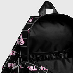 Детский рюкзак Girl power - черный в клетку, цвет: 3D-принт — фото 2