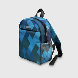 Детский рюкзак Синий прямоугольный паттерн, цвет: 3D-принт — фото 2