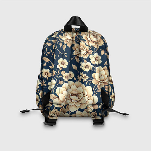 Детский рюкзак Золотые цветы узор / 3D-принт – фото 2