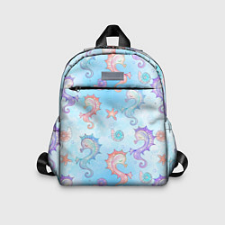 Детский рюкзак Морские коньки - паттерн, цвет: 3D-принт