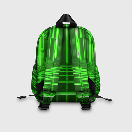 Детский рюкзак Зеленые световые объекты / 3D-принт – фото 2
