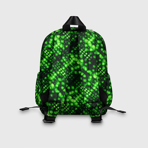 Детский рюкзак Зеленые точечные ромбы / 3D-принт – фото 2