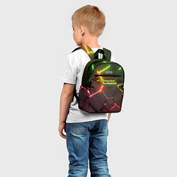 Детский рюкзак Cyberpunk 2077 phantom liberty logo neon, цвет: 3D-принт — фото 2