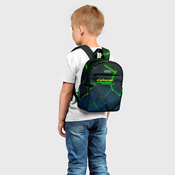 Детский рюкзак Cyberpunk 2077 phantom liberty green neon, цвет: 3D-принт — фото 2