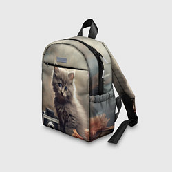 Детский рюкзак Серый котенок, винтажное фото, цвет: 3D-принт — фото 2