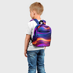 Детский рюкзак Волнистые неоновые линии, цвет: 3D-принт — фото 2