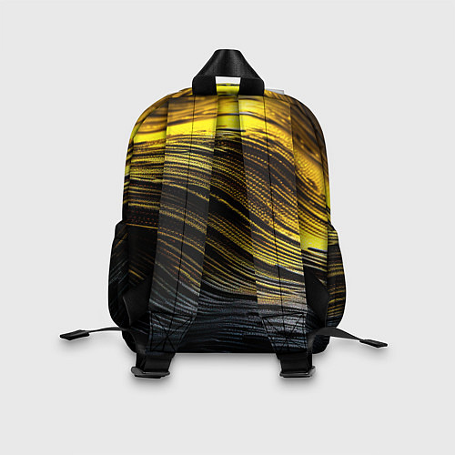 Детский рюкзак Золотистые волны на черном / 3D-принт – фото 2