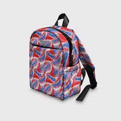 Детский рюкзак Белые синие красные узоры, цвет: 3D-принт — фото 2
