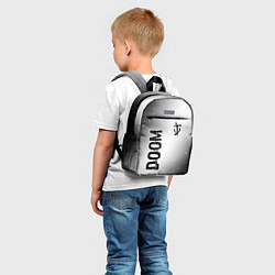 Детский рюкзак Doom glitch на светлом фоне: надпись, символ, цвет: 3D-принт — фото 2