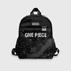 Детский рюкзак One Piece glitch на темном фоне: символ сверху, цвет: 3D-принт