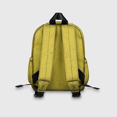 Детский рюкзак Рябь - зеленовато-желтый и фиолетовый - узор Хуф и / 3D-принт – фото 2