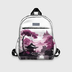Детский рюкзак Японские мотивы - фиолетовый, цвет: 3D-принт