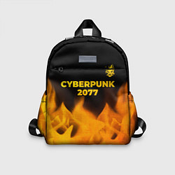 Детский рюкзак Cyberpunk 2077 - gold gradient: символ сверху, цвет: 3D-принт