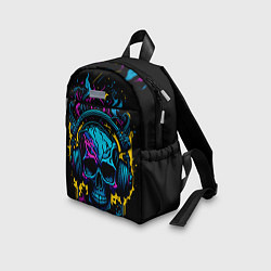 Детский рюкзак Череп - неонове искусство, цвет: 3D-принт — фото 2