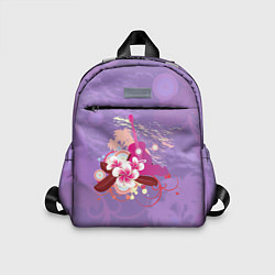 Детский рюкзак Розовая гитара и цветочный орнамент