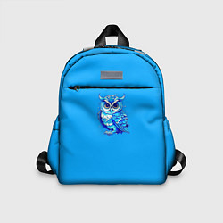 Детский рюкзак Мультяшная сова голубой, цвет: 3D-принт