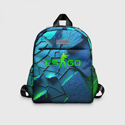 Детский рюкзак CS GO blue green style, цвет: 3D-принт