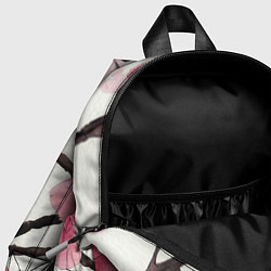 Детский рюкзак Цветы и ветви японской сакуры - текстура холста, цвет: 3D-принт — фото 2