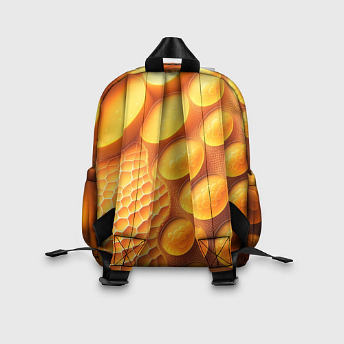 Детский рюкзак Оранжевые круглые плиты / 3D-принт – фото 2