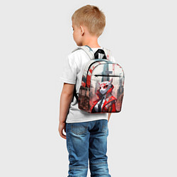 Детский рюкзак Наёмница в маске кицунэ, цвет: 3D-принт — фото 2