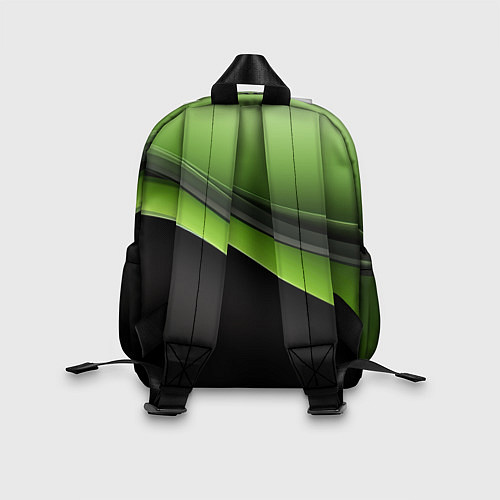 Детский рюкзак Black green abstract / 3D-принт – фото 2
