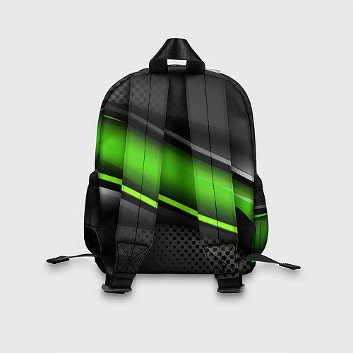 Детский рюкзак Зеленая объемная полосы / 3D-принт – фото 2
