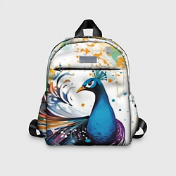 Детский рюкзак Краски, павлин, цвет: 3D-принт