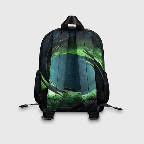 Детский рюкзак Объемная зеленая абстракция / 3D-принт – фото 2