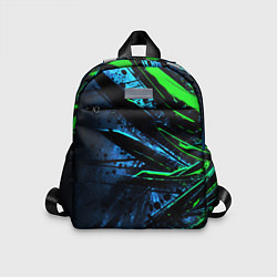 Детский рюкзак Black green abstract, цвет: 3D-принт