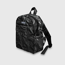 Детский рюкзак Черная текстура из кожи с узорами, цвет: 3D-принт — фото 2