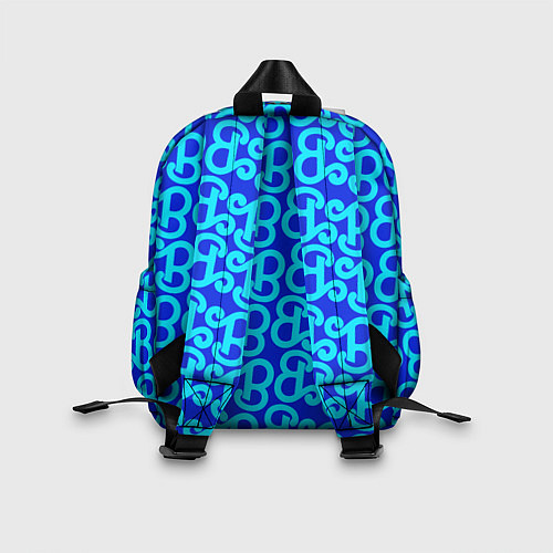 Детский рюкзак Логотип Барби - синий паттерн / 3D-принт – фото 2
