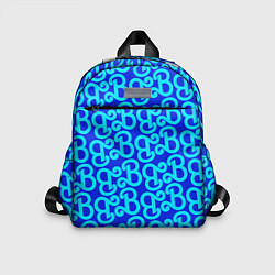 Детский рюкзак Логотип Барби - синий паттерн, цвет: 3D-принт