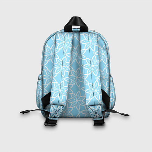 Детский рюкзак Цветы-снежинки небесно-голубой / 3D-принт – фото 2